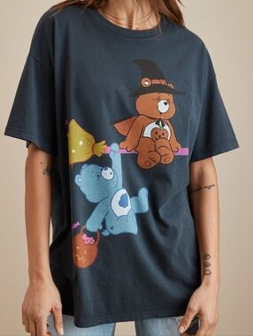 American Eagle Outfitters Oversized Halloween Care Bears Graphic Tee